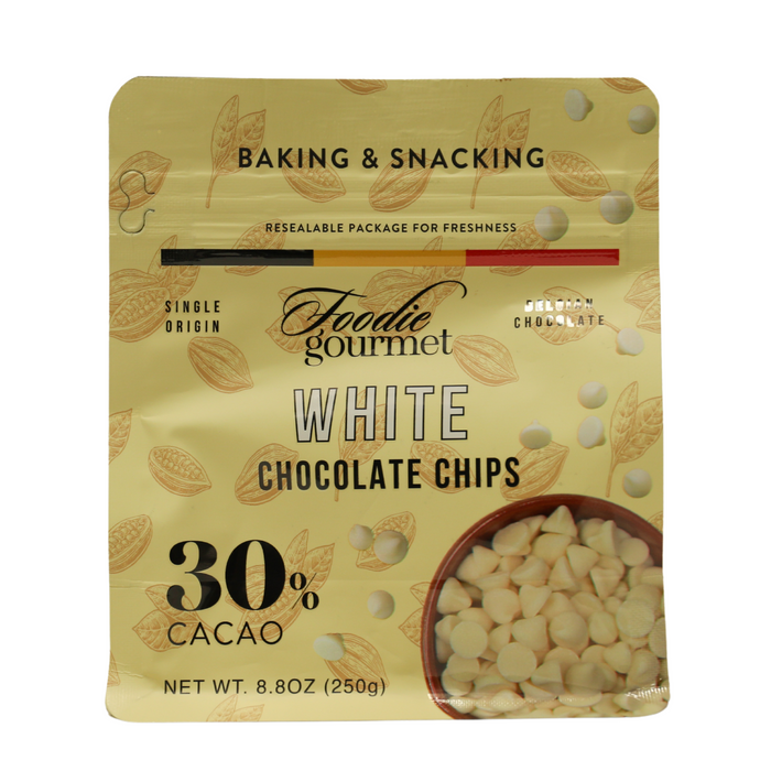 Foodie Gourmet - Belgium - White Chocolate Chips (30% Cacao) - 8.8 oz