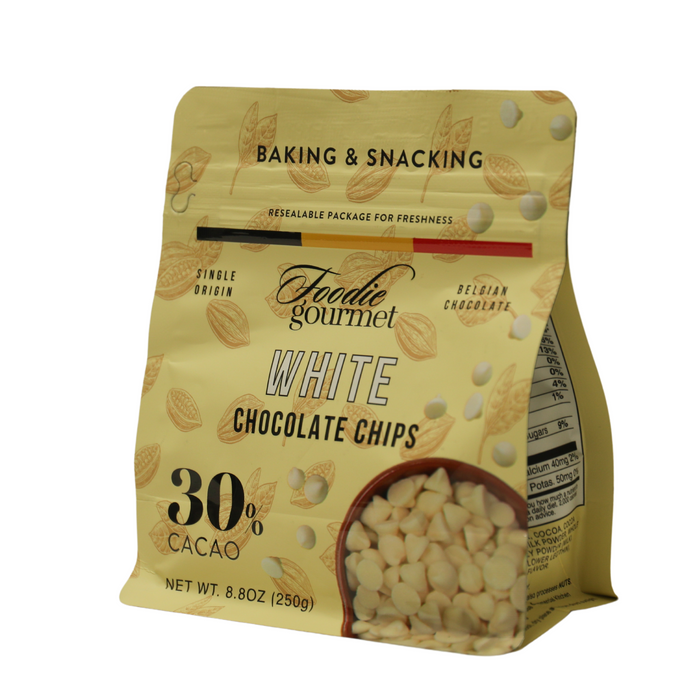 Foodie Gourmet - Belgium - White Chocolate Chips (30% Cacao) - 8.8 oz