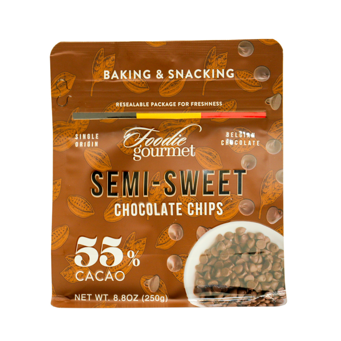 Foodie Gourmet - Belgium - Semi Sweet Chocolate Chips (55% Cacao) - 8.8 oz