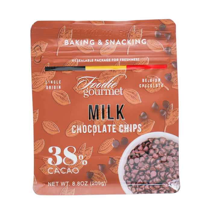 Foodie Gourmet - Belgium - Milk Chocolate Chips (38% Cacao) - 8.8 oz