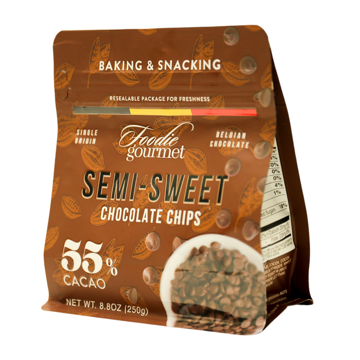 Foodie Gourmet - Belgium - Semi Sweet Chocolate Chips (55% Cacao) - 8.8 oz