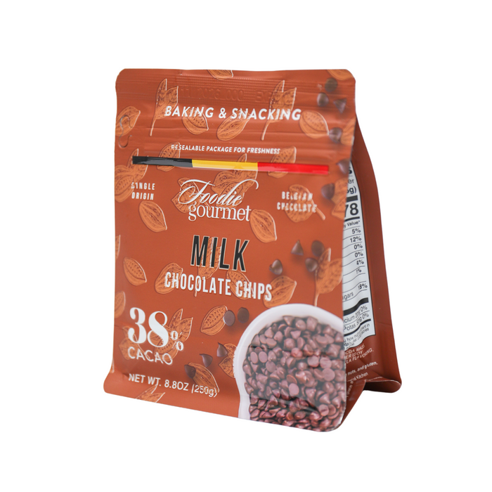 Foodie Gourmet - Belgium - Milk Chocolate Chips (38% Cacao) - 8.8 oz