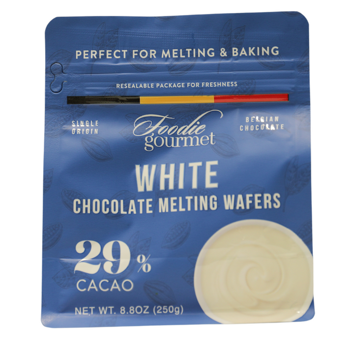 Foodie Gourmet - Belgium -White Chocolate Melting Wafers (29% Cacao) - 8.8 oz