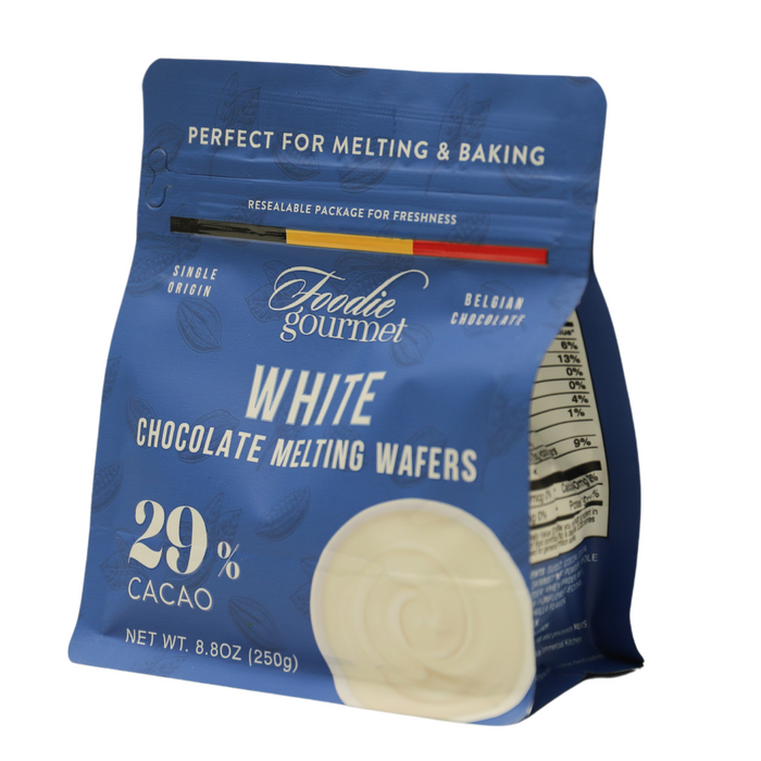 Foodie Gourmet - Belgium -White Chocolate Melting Wafers (29% Cacao) - 8.8 oz