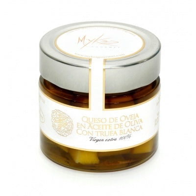 Mykes Gourmet - Ewe's Milk Cheese marinated in Olive Oil with White Truffle - 160 Grams