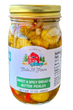 State 28 Farm - Texas - Sweet & Spicy Bread & Butter Pickles - 17 oz