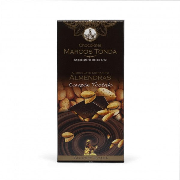 Marcos Tonda - Spain - Dark Chocolate Bar with ALMONDS - 100 grams