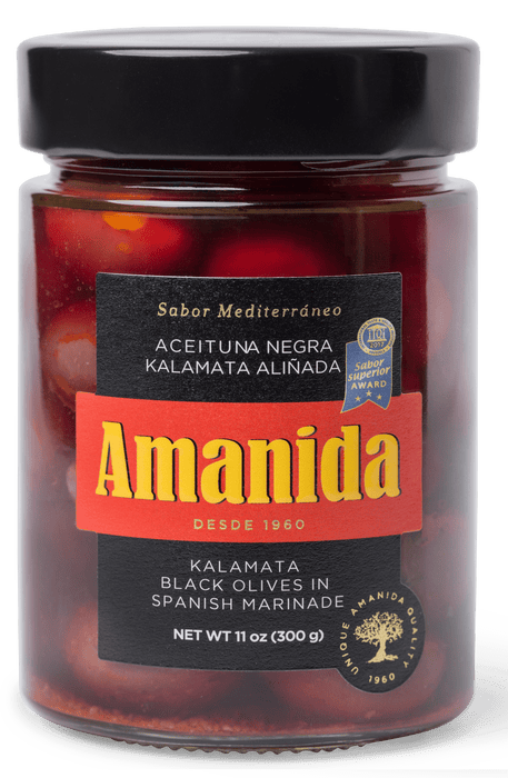 Amanida - Kalamata Black Olives in Mediterranean Marinade - 11 oz.
