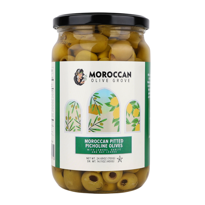 Moroccan Olive Grove - Moroccan Pitted Picholine Olives - 24.69 oz